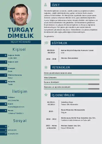 İnşaat Mühendisi Cv Örnekleri cv indir
